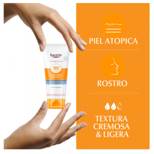 Eucerin productos dermocosméticos que cuidan la piel Sun Face Sensitive Protect Cream FPS 50+