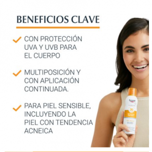 Eucerin productos dermocosméticos que cuidan la piel Sun Body Oil Control Aerosol Spray SPF 30