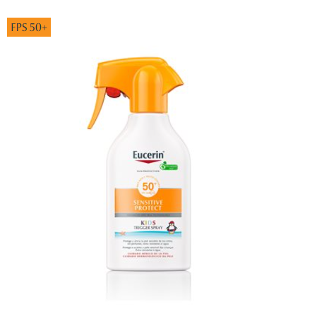 Eucerin productos dermocosméticos que cuidan la piel Sun Kids Sensitive Protect Trigger Spray FPS 50+