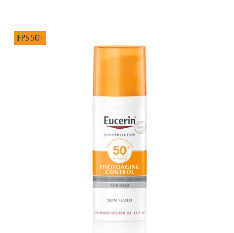 Eucerin productos dermocosméticos que cuidan la piel Sun Face Photoaging Control Fluid FPS 50+