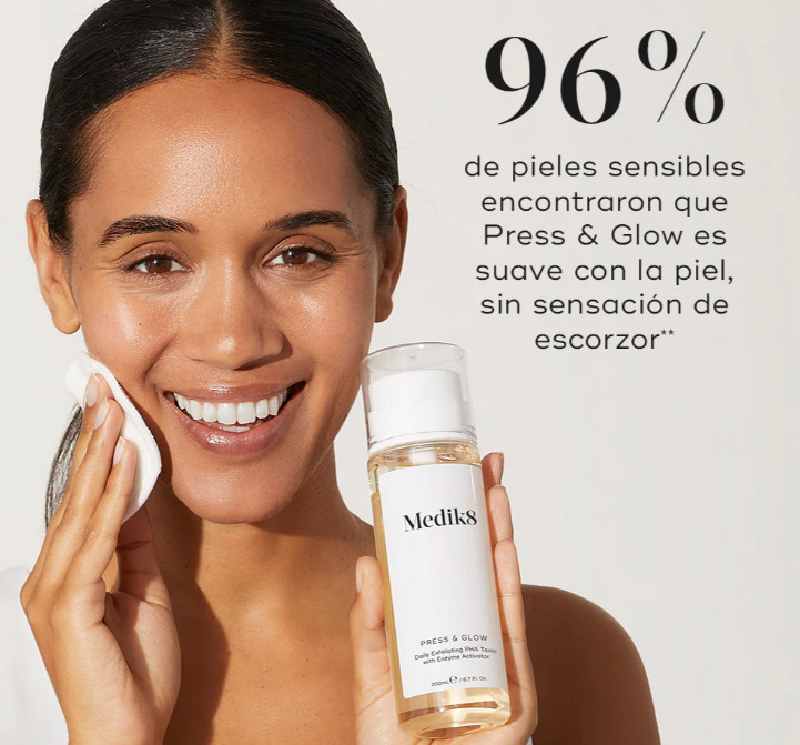Medik8 Piel Bella de por Vida PRESS & GLOW™

Tónico Exfoliante Diario PHA con Activador Enzimático
