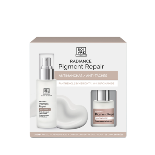 SOIVRE COSMETICS COFRE RADIANCE PIGMENT REPAIR Radiance Tratamiento antimanchas. Crema facial y gotas concentradas.