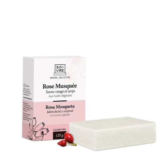 SOIVRE COSMETICS JABÓN NATURAL 125GR Rosa Mosqueta Limpia, regenera e hidrata.