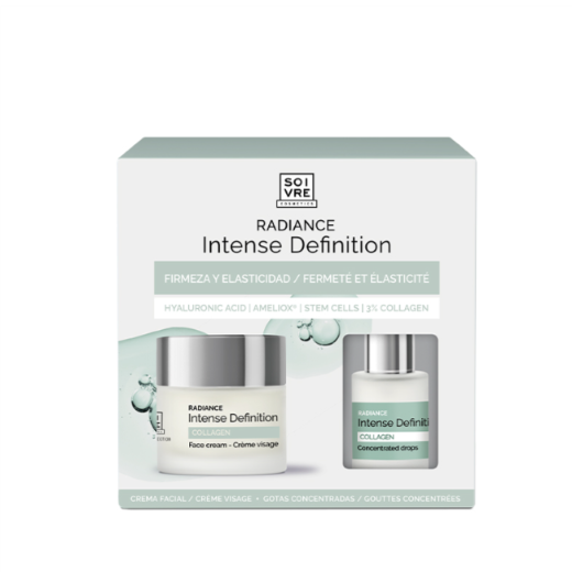 SOIVRE COSMETICS COFRE RADIANCE INTENSE DEFINITION Radiance Tratamiento reafirmante. Crema facial y gotas concentradas.