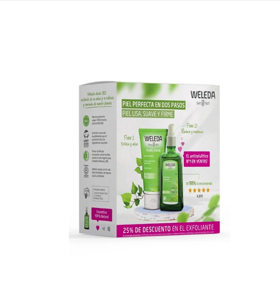 Weleda cosmética natural y bio Pack Abedul Piel Perfecta Exfoliante