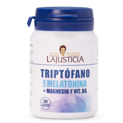 Ana María Lajusticia nutrientes, cuidado y conservación de la salud TRIPTOFANO CON MELATONINA + MAGNESIO Y VIT.B6 (60 comp.)