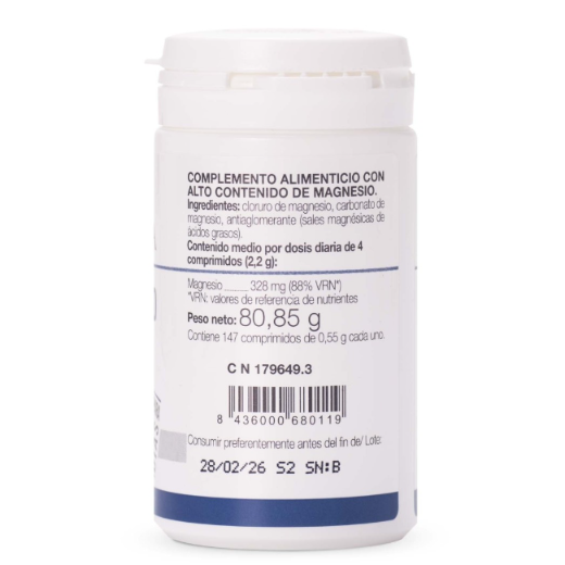 Ana María Lajusticia nutrientes, cuidado y conservación de la salud CLORURO DE MAGNESIO (147 comp.)