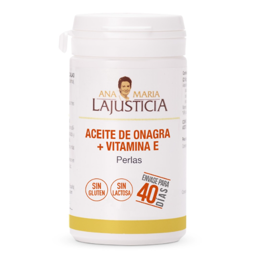 Ana María Lajusticia nutrientes, cuidado y conservación de la salud ACEITE DE ONAGRA + VITAMINA E (80 perlas)