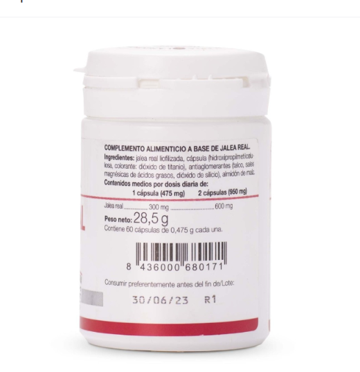 Ana María Lajusticia nutrientes, cuidado y conservación de la salud JALEA REAL LIOFILIZADA (60 cap.)