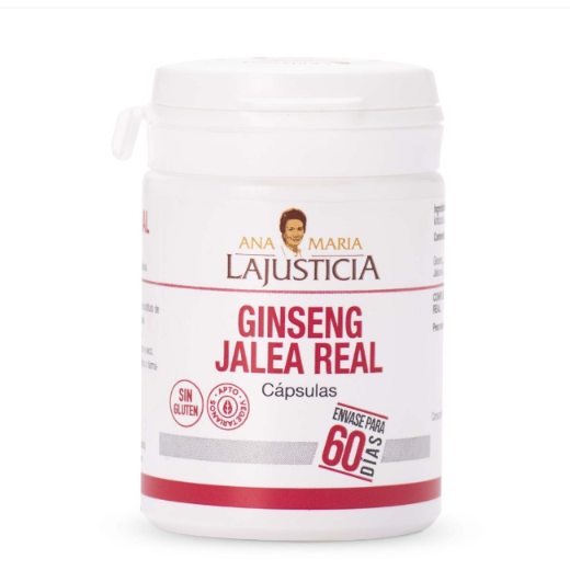 Ana María Lajusticia nutrientes, cuidado y conservación de la salud GINSENG CON JALEA REAL (60 cap.)