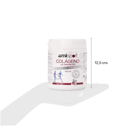 Ana María Lajusticia nutrientes, cuidado y conservación de la salud COLAGENO CON MAGNESIO + VIT.C + VIT.B1.B2.B6 Sabor fresa (350 gr) - Polvo AMLSPORT