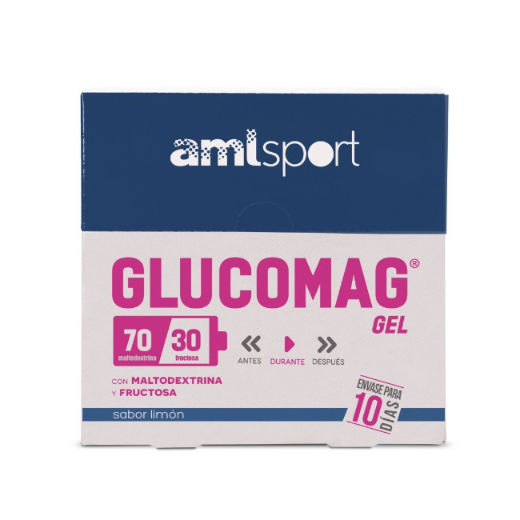 Ana María Lajusticia nutrientes, cuidado y conservación de la salud GLUCOMAG 70/30 GEL Sabor limón (10 sobres de 30ml) AMLSPORT