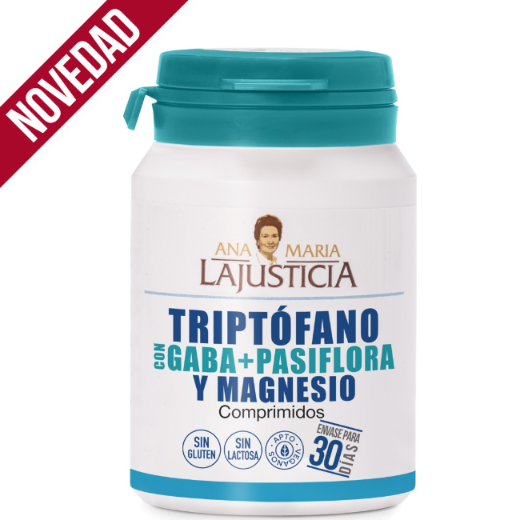Ana María Lajusticia nutrientes, cuidado y conservación de la salud TRIPTOFANO CON GABA + PASIFLORA Y MAGNESIO (60 comp.)