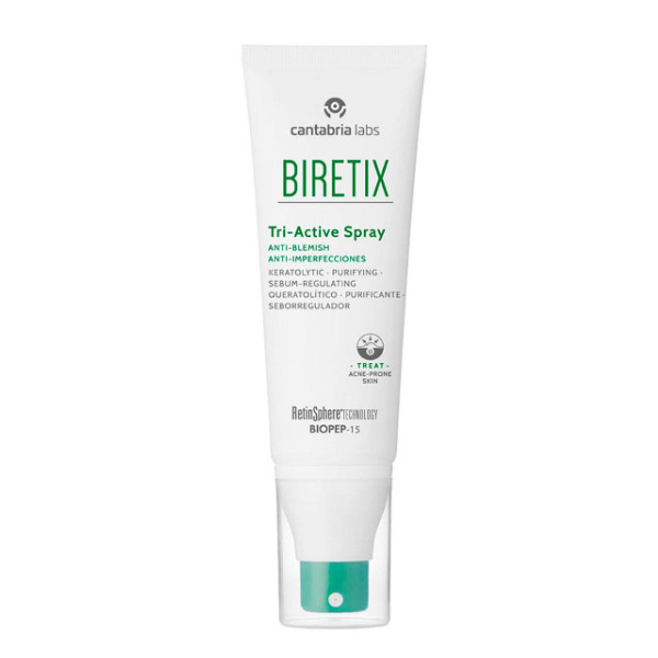 BIRETIX regenerar e hidratar la piel con tendencia acnéica BIRETIX Tri Active Spray Previene y corrige granos y marcas de acné corporal