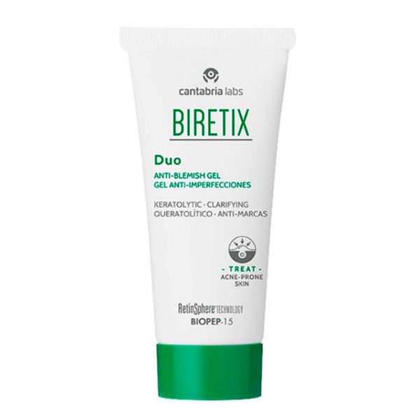 BIRETIX regenerar e hidratar la piel con tendencia acnéica BIRETIX Duo gel anti-imperfecciones Previene y corrige granos con una excelente tolerancia