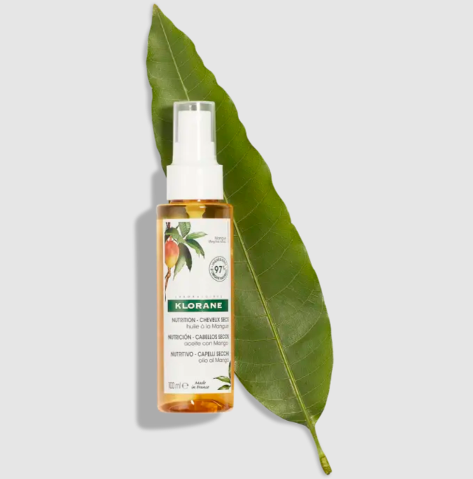 KLORANE Cuidados del cabello inspirados en la botánica MANGO | CABELLO Aceite al Mango - Nutrición - Cabello seco Nutre - Suaviza