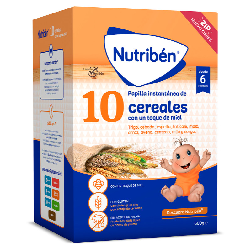 NUTRIBEN la mejor alimentación infantil, potitos y papillas Nutribén® 10 Cereales con un toque de miel