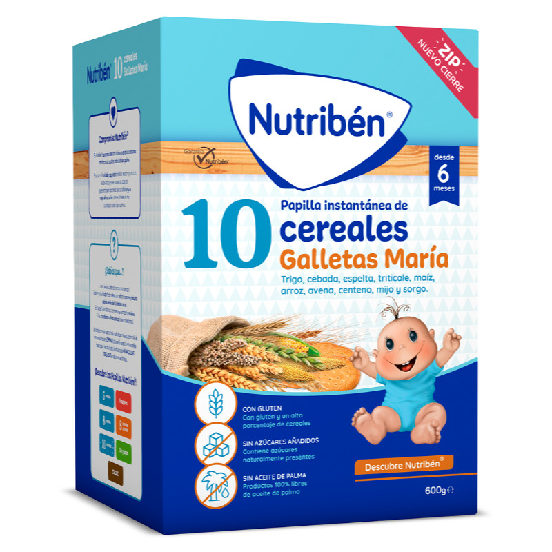 NUTRIBEN la mejor alimentación infantil, potitos y papillas Nutribén® 10 Cereales con Galletas María