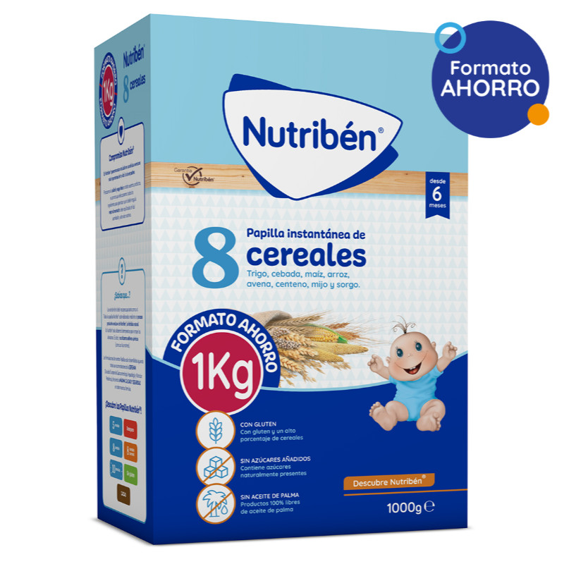 NUTRIBEN la mejor alimentación infantil, potitos y papillas Nutribén® 8 Cereales (Formato Ahorro)