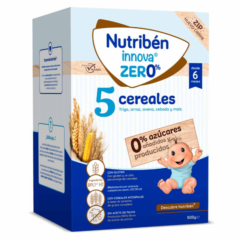 NUTRIBEN la mejor alimentación infantil, potitos y papillas Nutribén Innova® Zero% 5 Cereales 500g