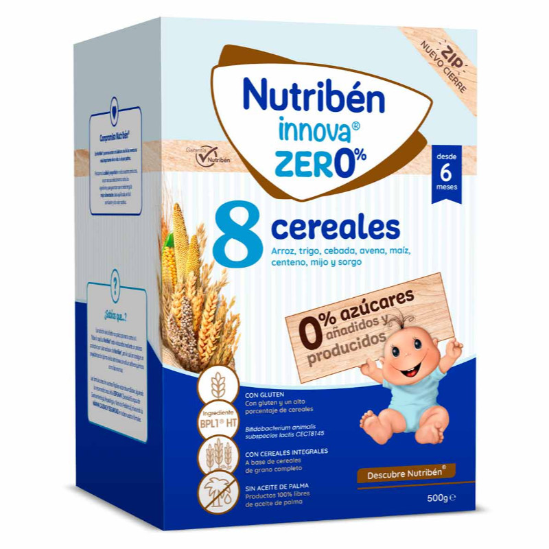 NUTRIBEN la mejor alimentación infantil, potitos y papillas Nutribén Innova® Zero% 8 Cereales 500g