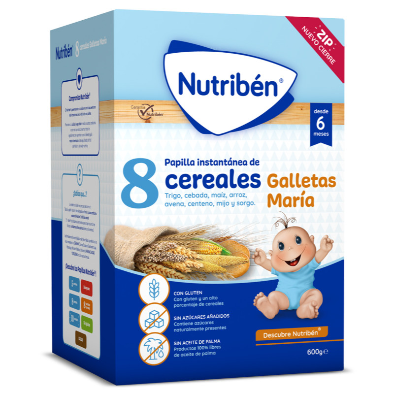 NUTRIBEN la mejor alimentación infantil, potitos y papillas Nutribén® 8 Cereales Galletas María