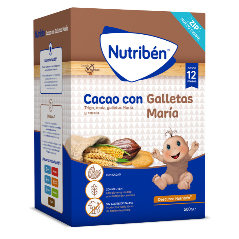NUTRIBEN la mejor alimentación infantil, potitos y papillas Nutribén® Cacao con Galletas María