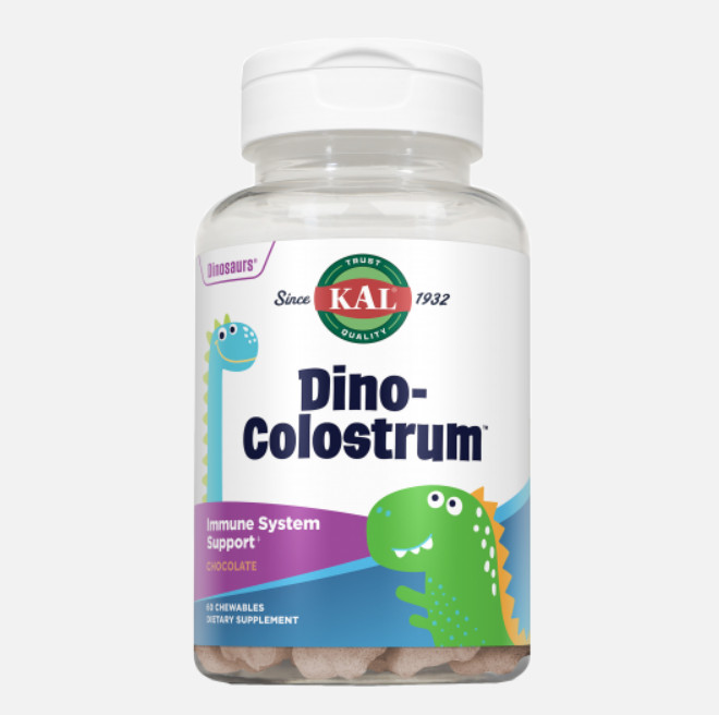 Comprar en Gran Farmacia Andorra KAL Dino Colostrum™ Choco- 60 dinosaurios masticables sabor chocolate.