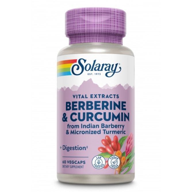 Comprar en Gran Farmacia Andorra SOLARAY Berberine & Curcumin - 60 VegCaps. Sin gluten. Apto para veganos