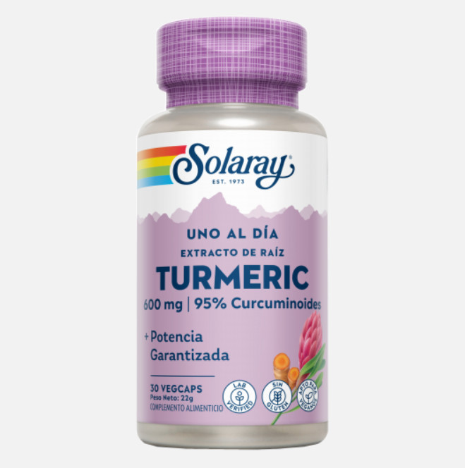 Comprar en Gran Farmacia Andorra SOLARAY Turmeric 600 mg-uno al día-30 VegCaps. Sin gluten. Apto para veganos