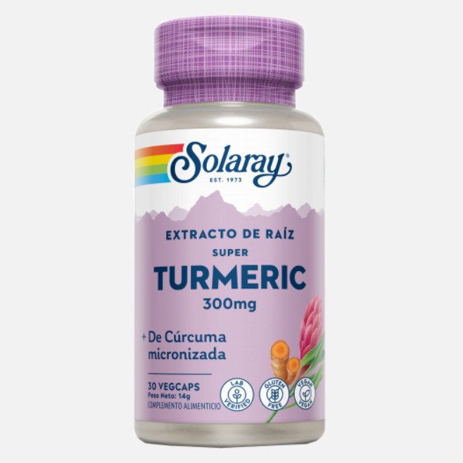 Comprar en Gran Farmacia Andorra SOLARAY Super Turmeric - 30 VegCaps. Sin gluten. Apto para veganos