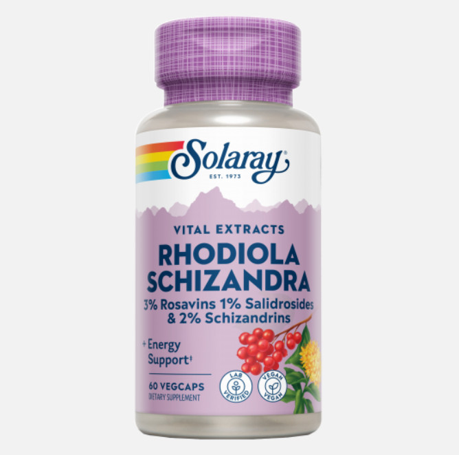 Comprar en Gran Farmacia Andorra SOLARAY Schizandra & Rhodiola 500 mg- 60 VegCaps.Apto para veganos.
