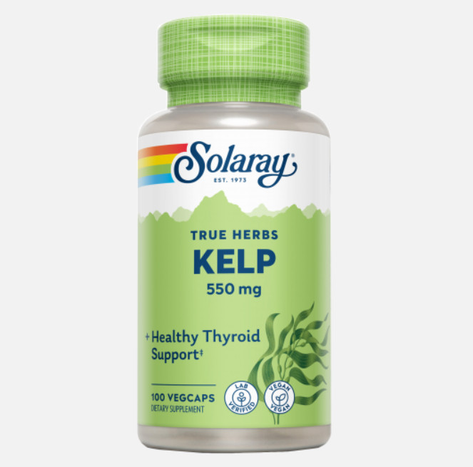 Comprar en Gran Farmacia Andorra SOLARAY Kelp-100 VegCaps. Apto para veganos.