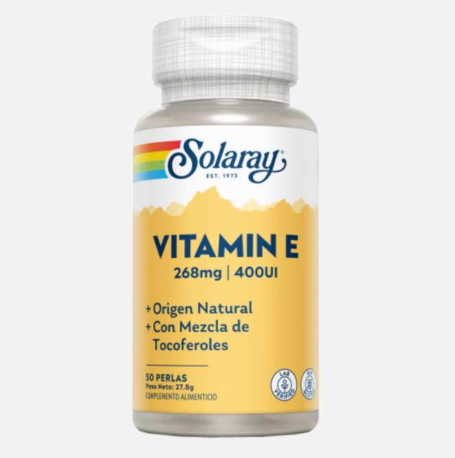 Comprar en Gran Farmacia Andorra SOLARAY Vitamina E 400 UI- 50 perlas. Sin gluten.