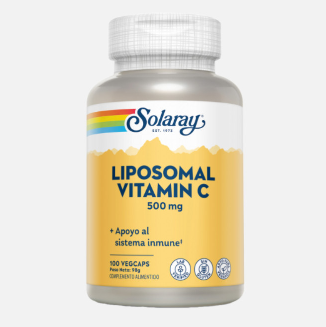 Comprar en Gran Farmacia Andorra SOLARAY Liposomal Vitamin C 500 MG 100 Vegcaps. Sin gluten . Apto para veganos. Tecnología Cellg8®