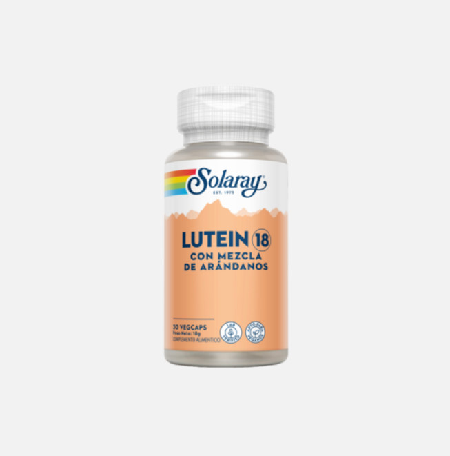 Comprar en Gran Farmacia Andorra SOLARAY Lutein Eyes™18 mg- 30 VegCaps. Apto para veganos.