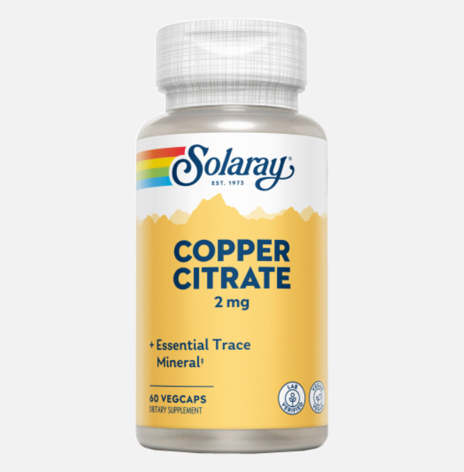 Comprar en Gran Farmacia Andorra SOLARAY Copper Citrate- 60 VegCaps. Apto para veganos