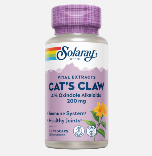 Comprar en Gran Farmacia Andorra SOLARAY Cat's Claw (Uña de Gato)- 30 VegCaps. Apto para veganos