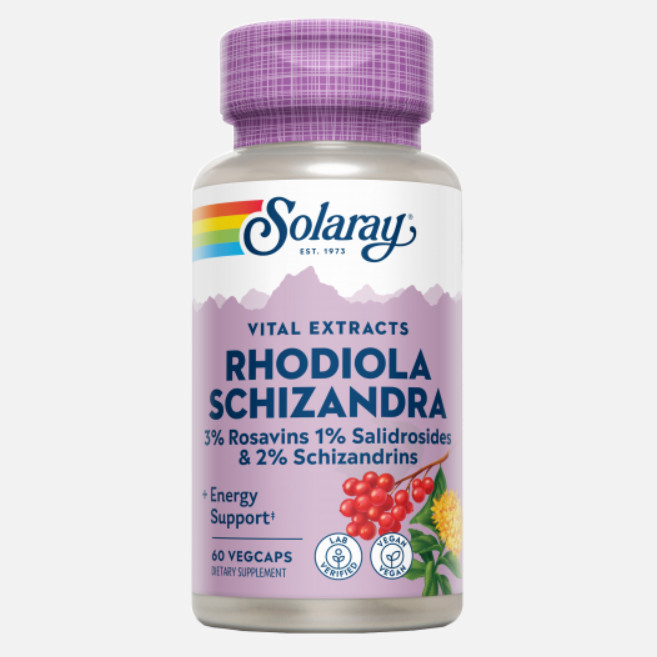 Comprar en Gran Farmacia Andorra SOLARAY Schizandra & Rhodiola 500 mg- 60 VegCaps.Apto para veganos.