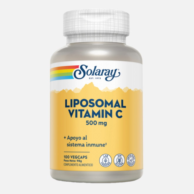 Comprar en Gran Farmacia Andorra SOLARAY Liposomal Vitamin C 500 MG 100 Vegcaps. Sin gluten . Apto para veganos. Tecnología Cellg8®