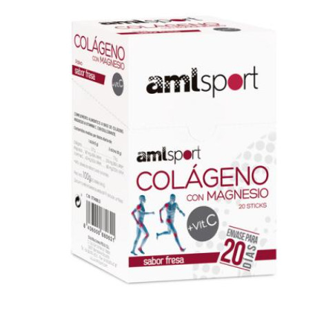 Comprar en Gran Farmacia Andorra ANA MARIA LAJUSTICIA - amlsport® Colágeno con Magnesio + Vit.C sabor fresa (20 sticks)