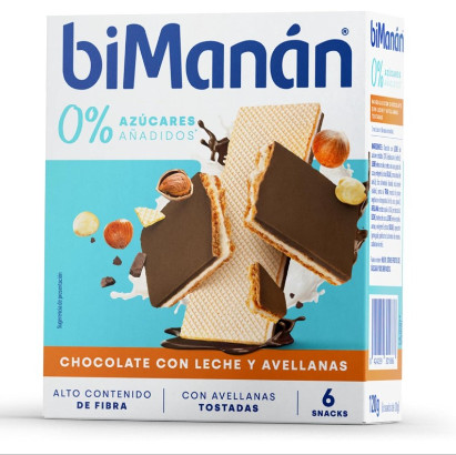 Comprar en Gran Farmacia Andorra BOIRON biManán Barquillo Chocolate con Leche y Avellanas 0% azúcares