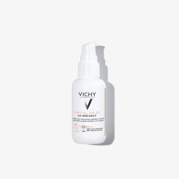 Comprar en Gran Farmacia Andorra VICHY UV-AGE DAILY WATER FLUID ANTIFOTOENVEJECIMIENTO CON COLOR SPF50+